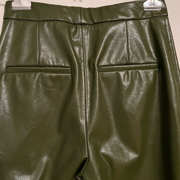 Zara: Green Leather Pants - Picture 5 of 6